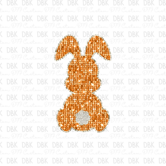 Orange Bunny DTF transfer