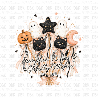 Pumpkin kisses & ghostly wishes DTF Transfer H345