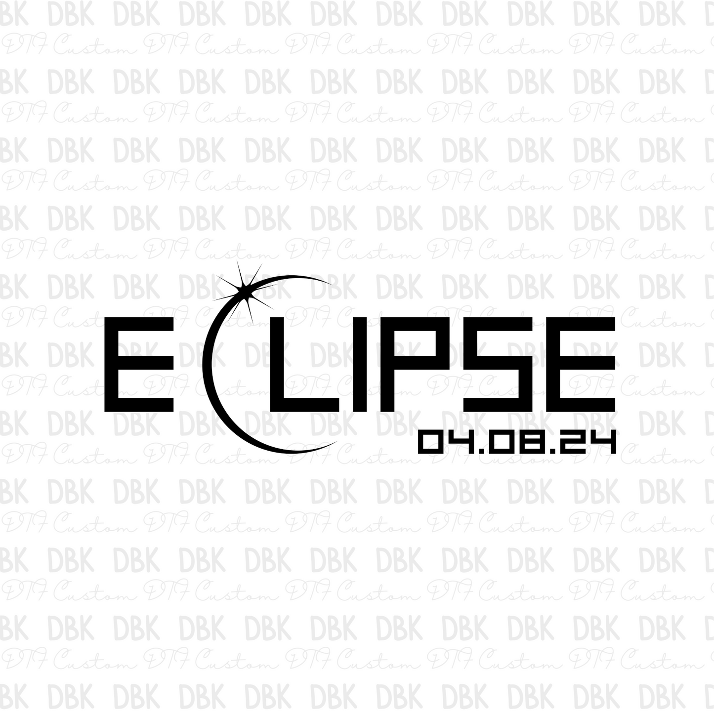 Eclipse black DTF Transfer