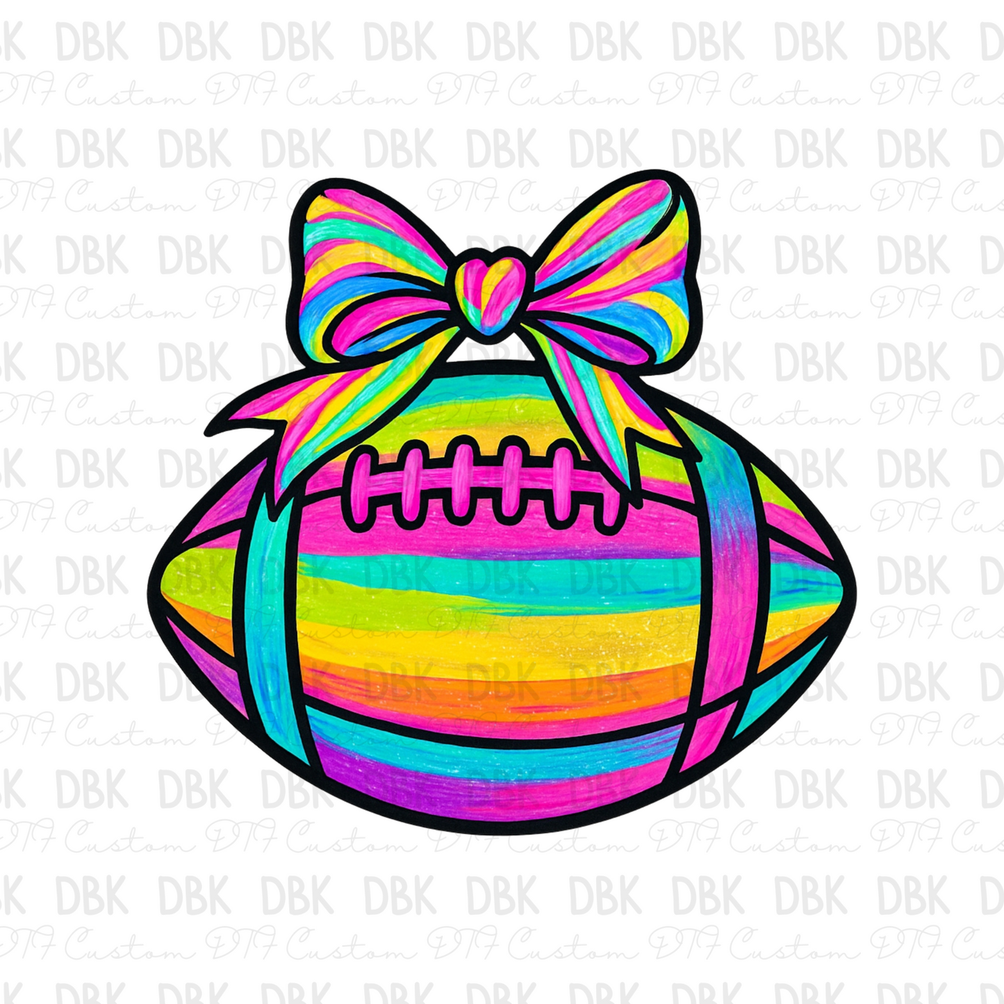 Rainbow Football DTF Transfer