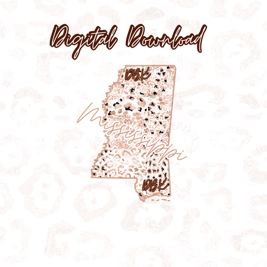 Mississippi Rose Gold Leopard Digital Download