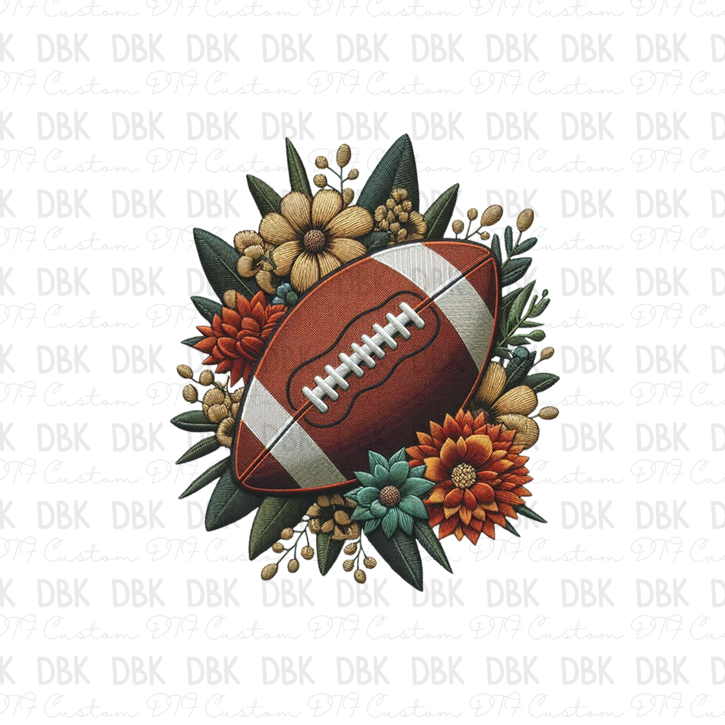 Floral Football DTF Transfer B140