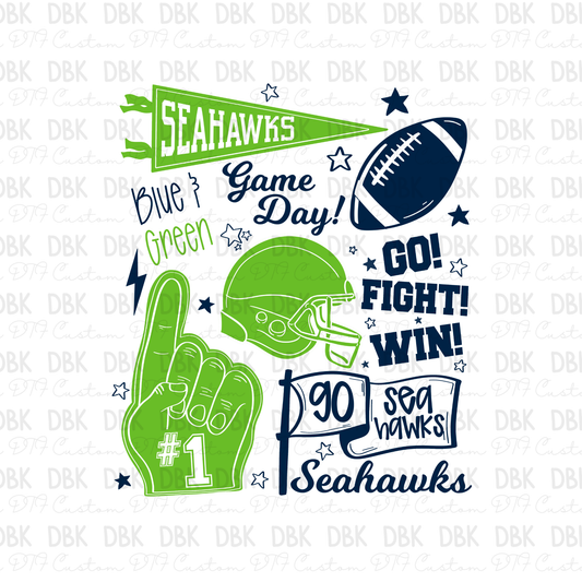 Seahawks DTF Transfer