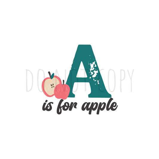 A is for Apple DTF transfer A87