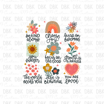 Positive Floral DTF Transfer