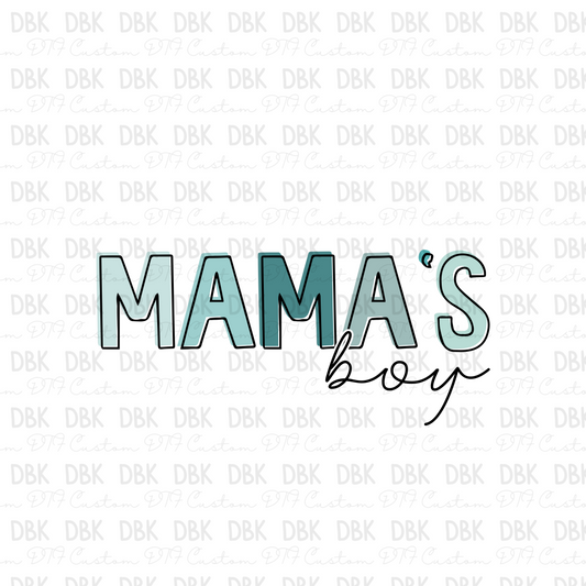 Mama's Boy Blue DTF transfer