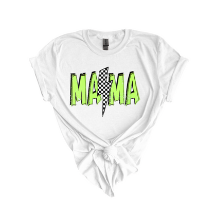 Mama lime green bolt DTF transfer