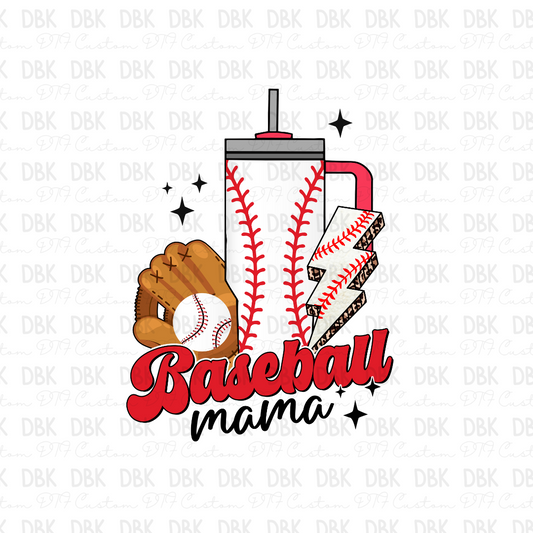 Baseball mama with cup DTF transfer C5