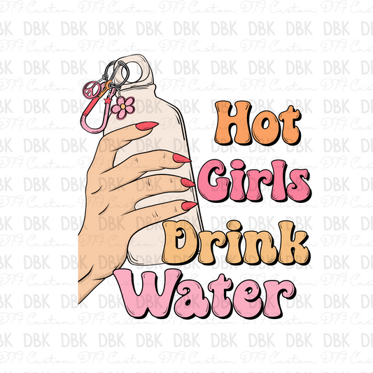 Hot Girls Drink Water DTF Transfer I131