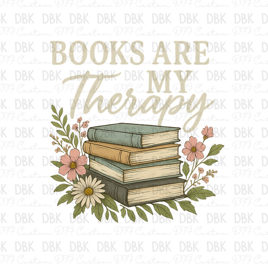Books are my Therapy DTF Transfer
