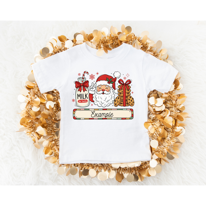 Milk & Cookies Christmas Custom name DTF Transfer ONLY
