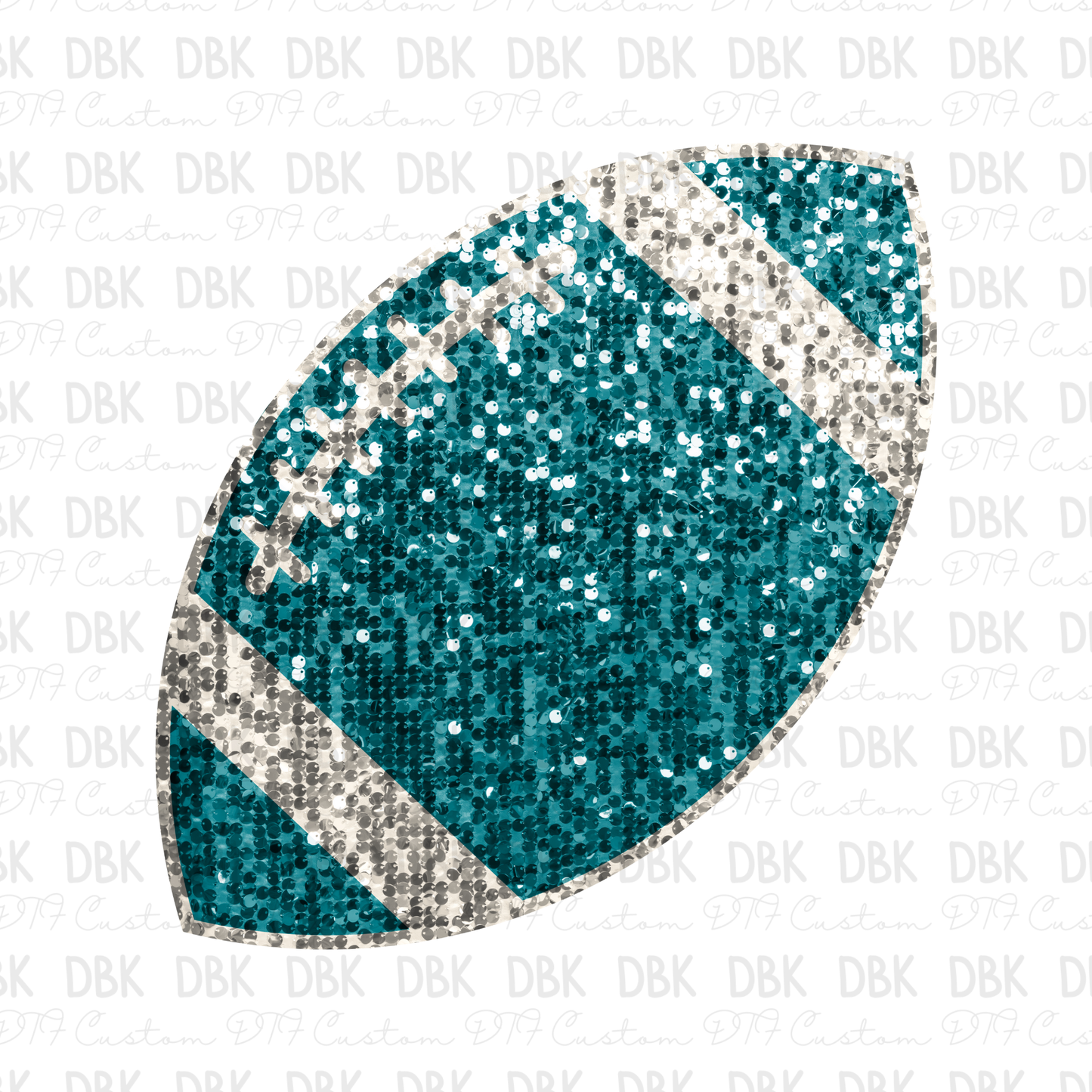 Football sparkle teal DTF Transfer C140