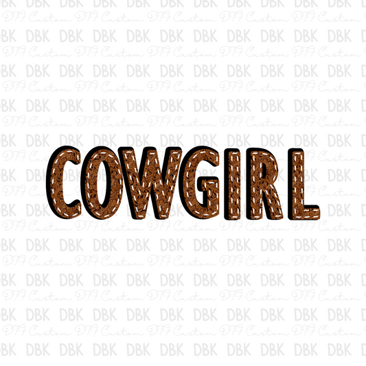 Cowgirl leather DTF transfer