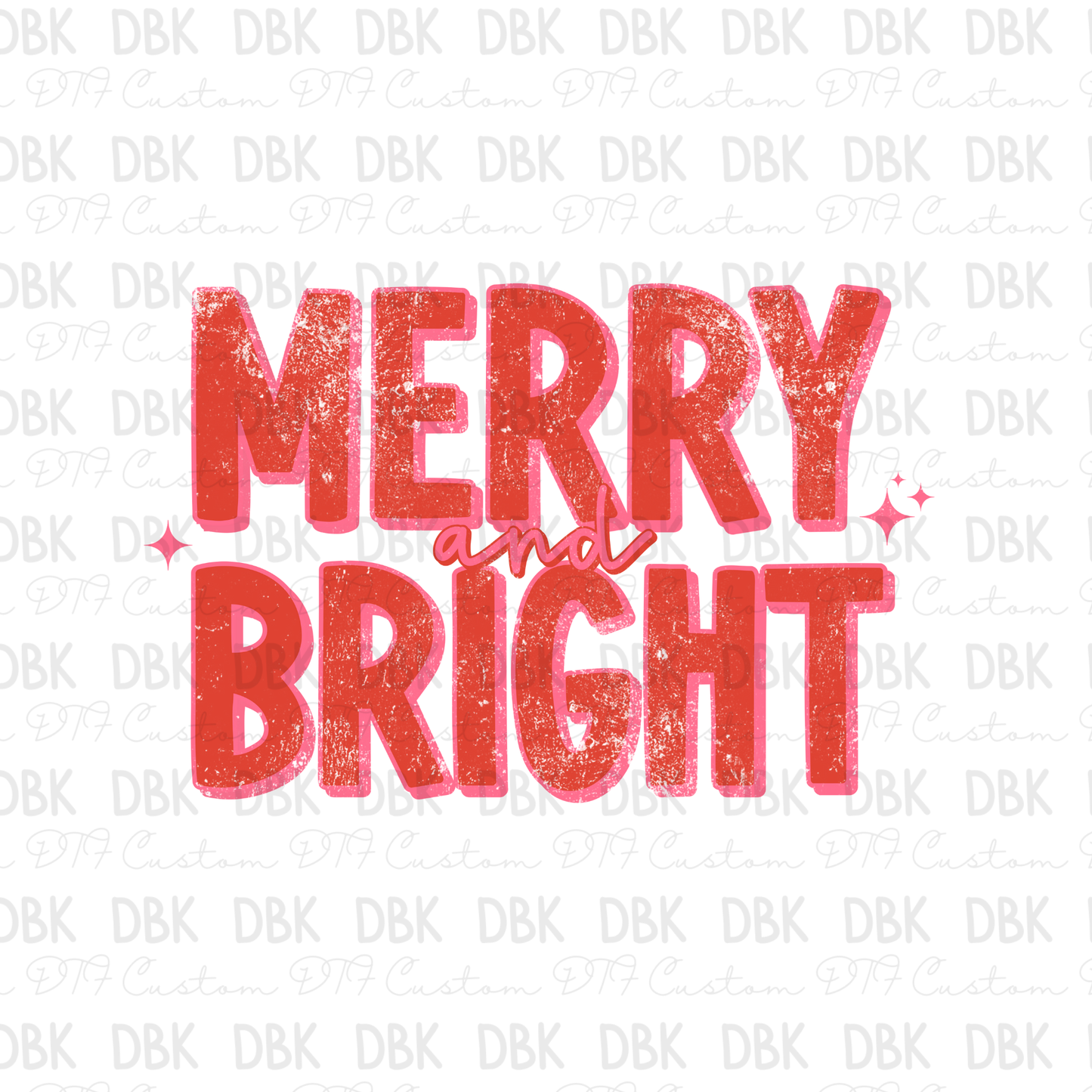 Merry and Bright DTF transfer