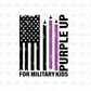 Purple up Flag DTF Transfer WHITE