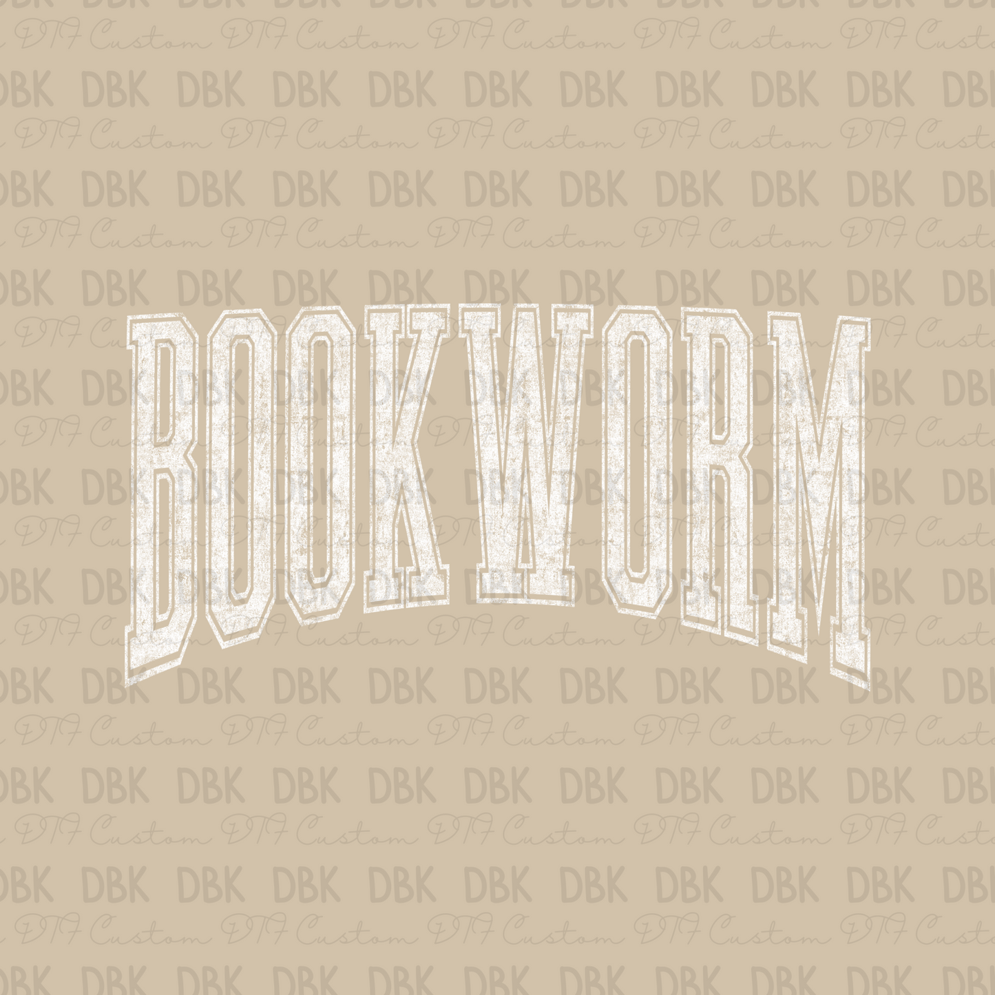 Bookworm WHITE DTF Transfer D46