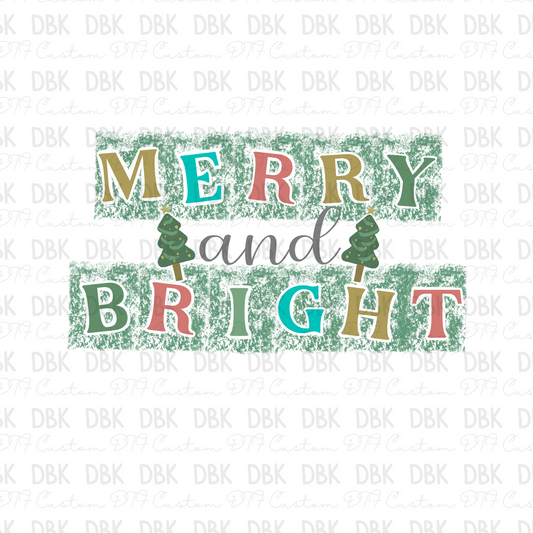 Merry and Bright DTF Transfer