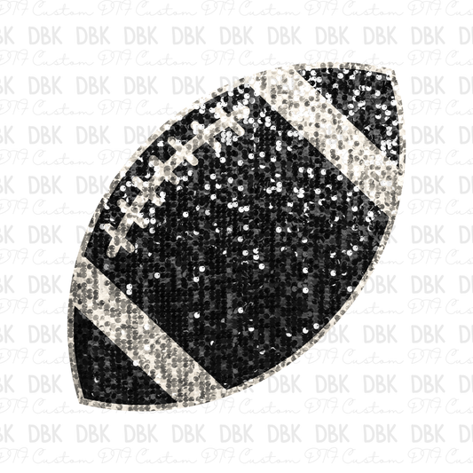 Football sparkle black DTF Transfer C141