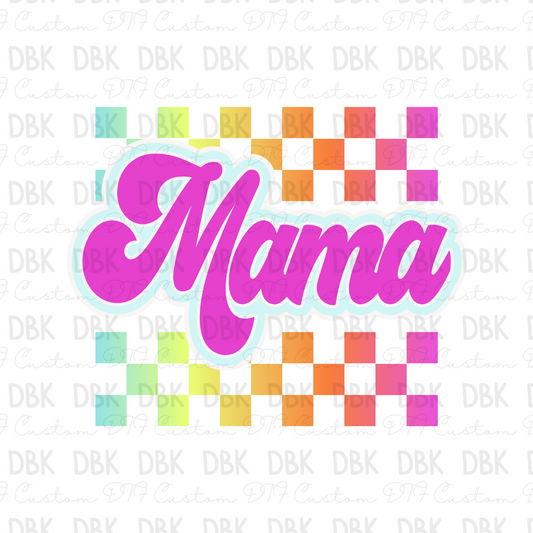 Mama rainbow check DTF transfer N31