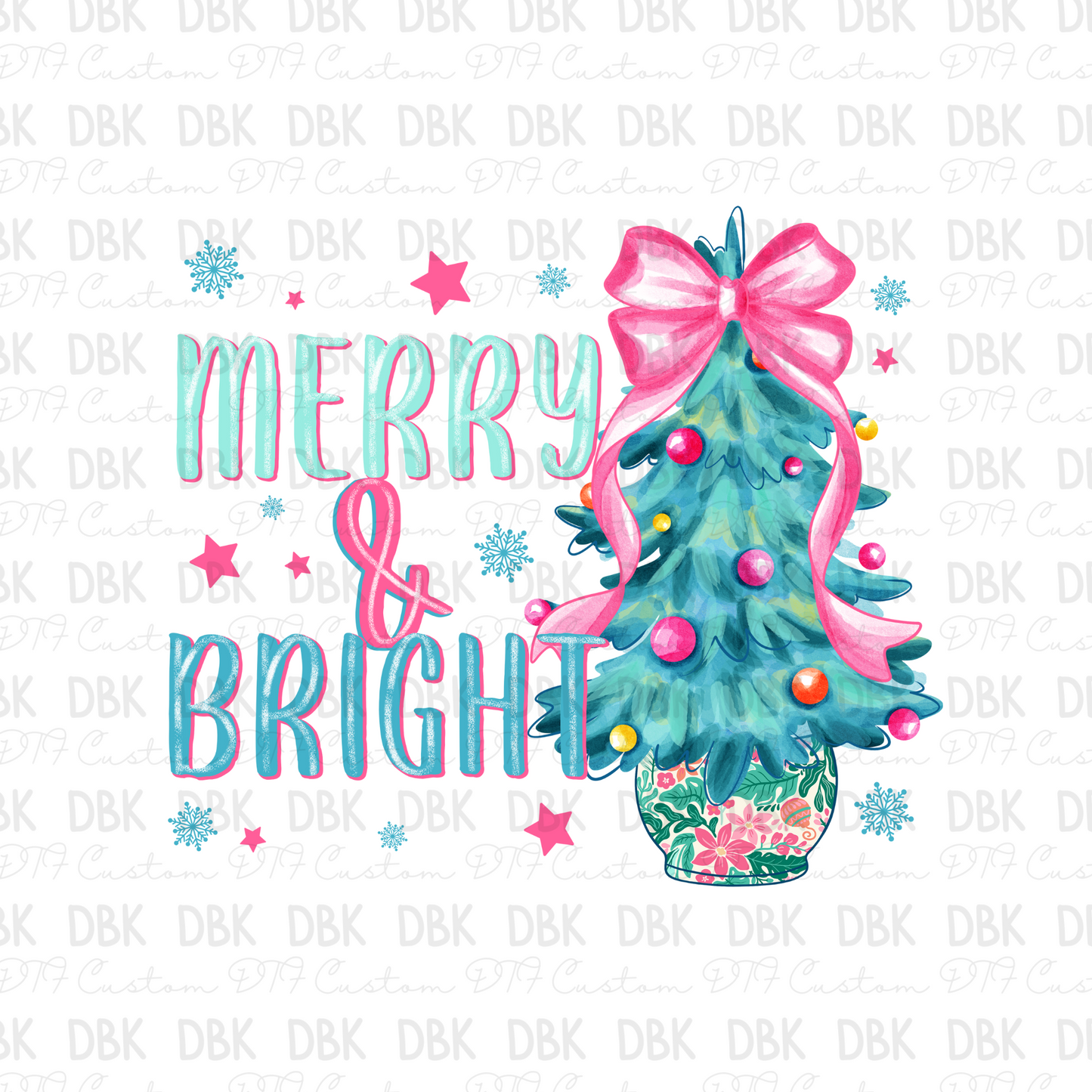 Merry & bright DTF Transfer E217