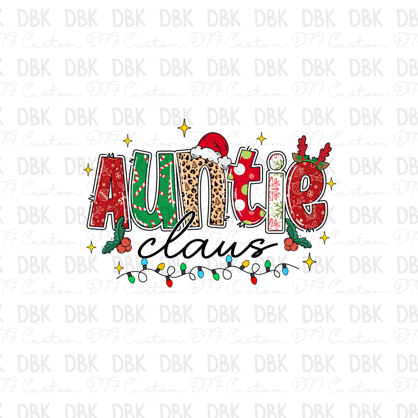 Auntie Clause DTF Transfer E303