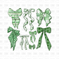 Green Bows DTF Transfer O22