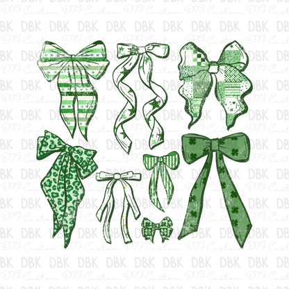 Green Bows DTF Transfer O22