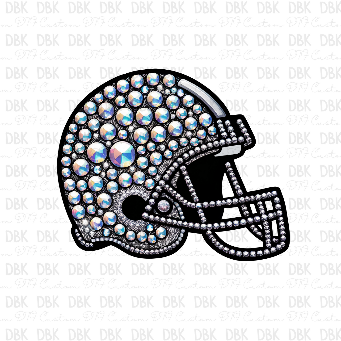 Rhinestone Football Helmet DTF transfer