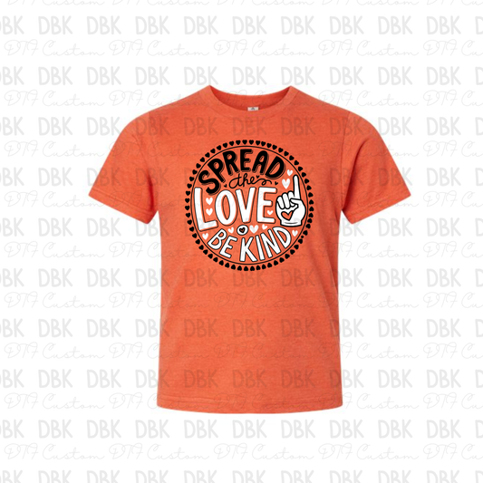 Spread love and be kind Orange Unity T-Shirt