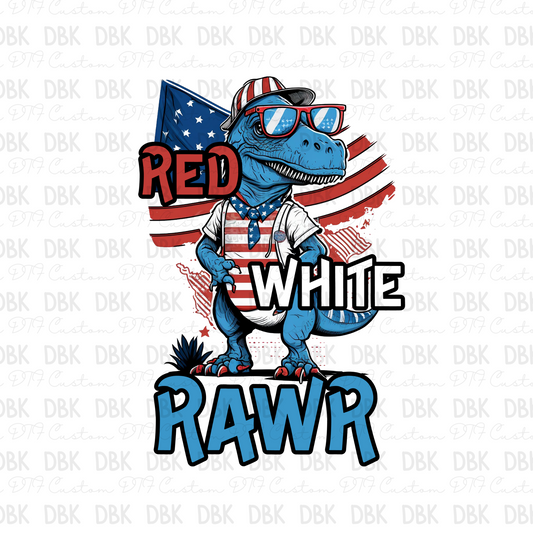 Red White Rawr DTF Transfer R177