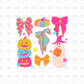 Neon Halloween bows DTF Transfer H322