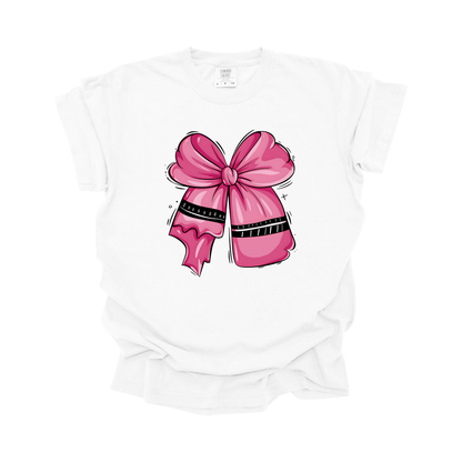 Pink Crayon bow DTF Transfer
