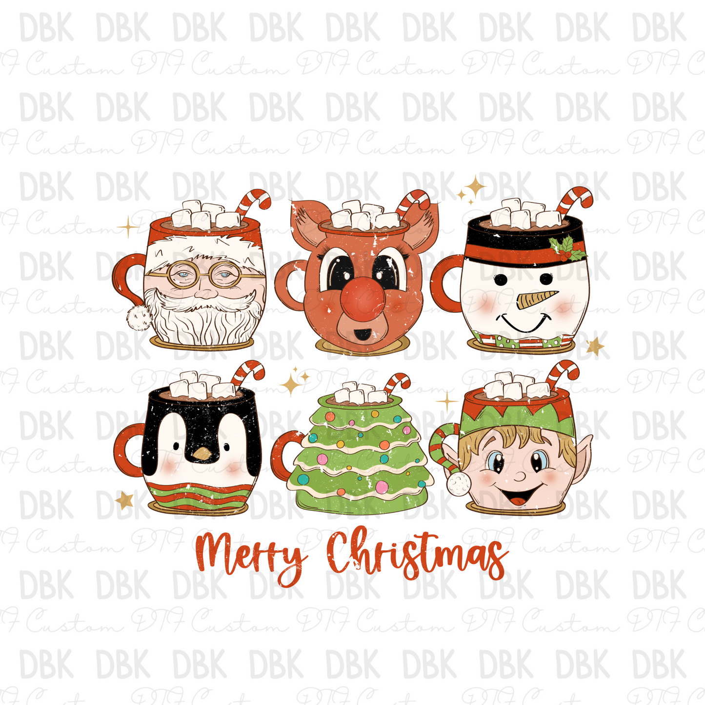 Merry Christmas mugs DTF transfer E81