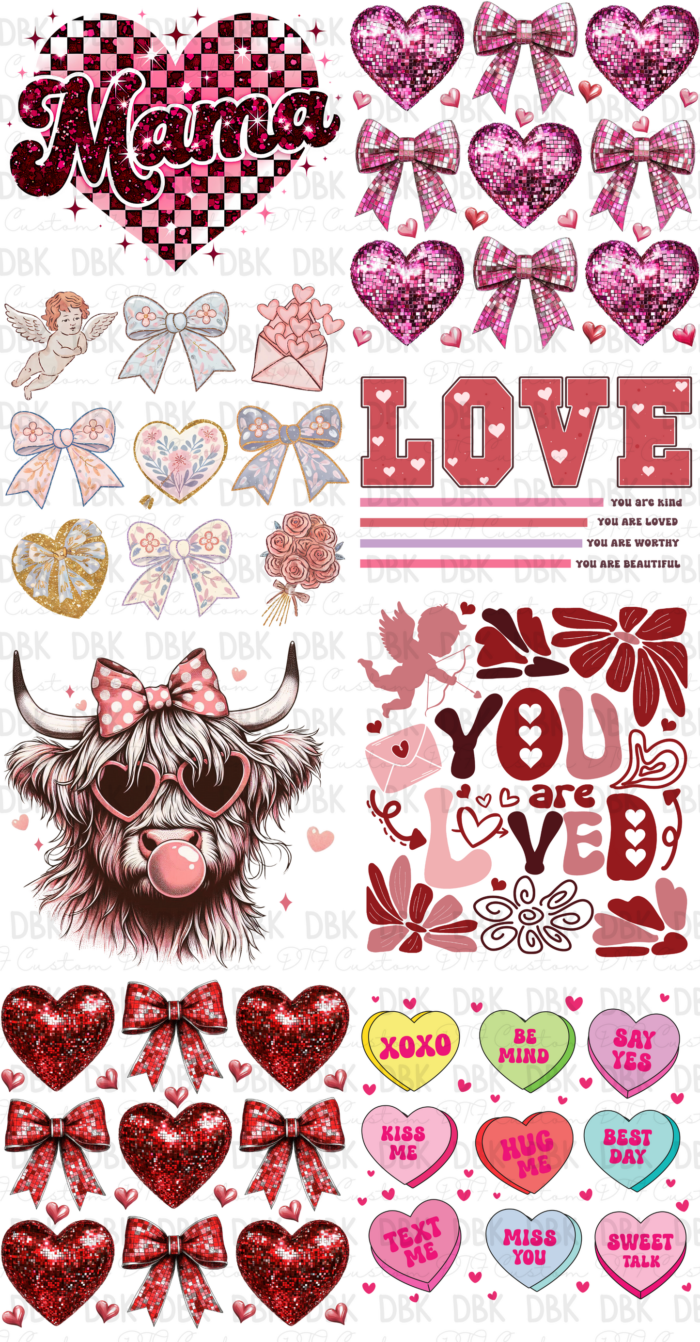 Valentine Pre-Made Gang Sheet P122