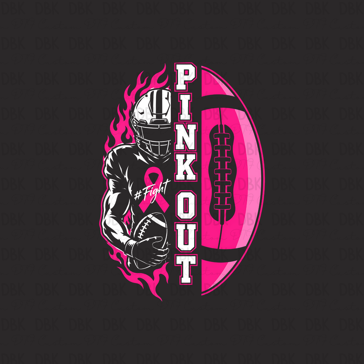 Pink Out Football DTF Transfer L35