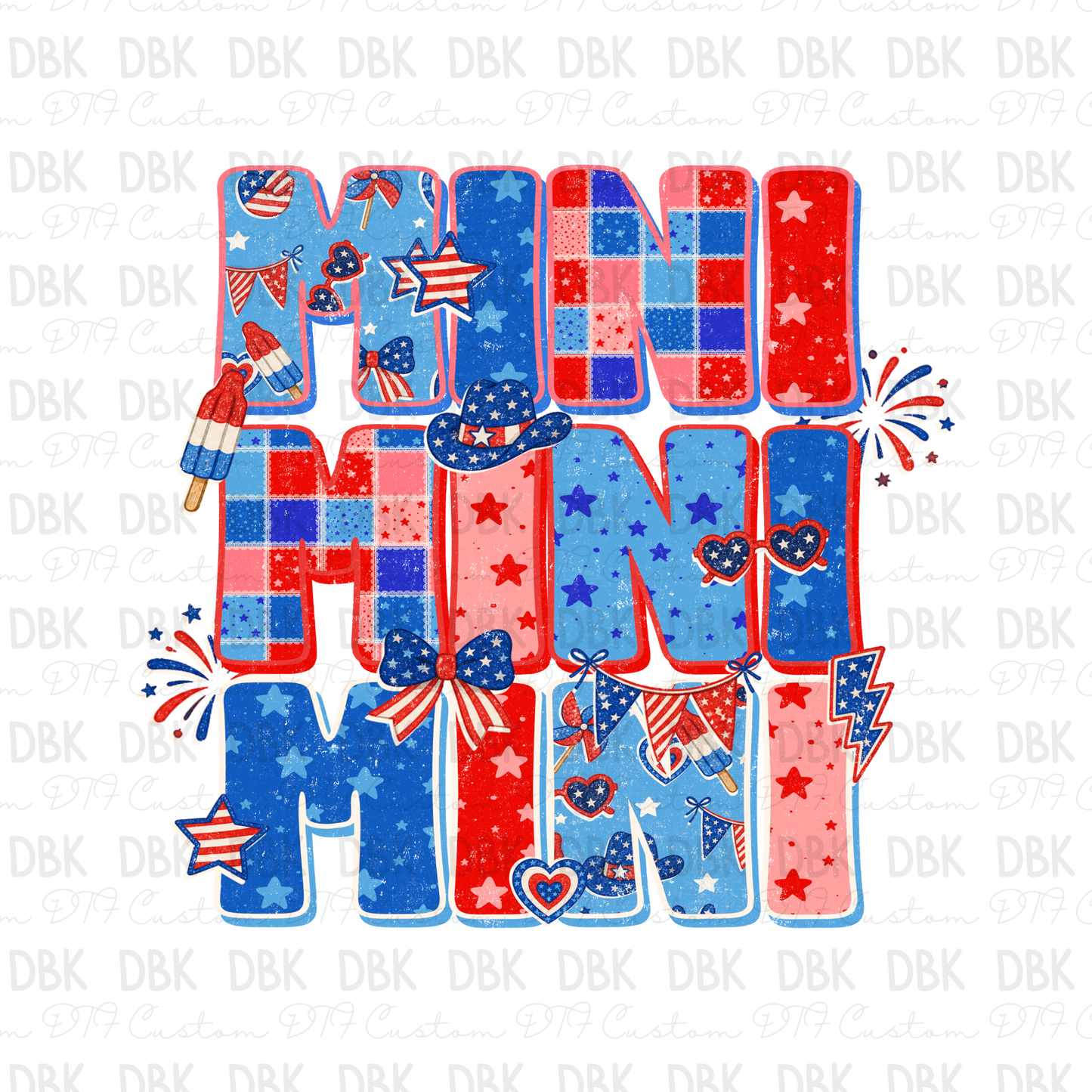 Patriotic Mini DTF Transfer