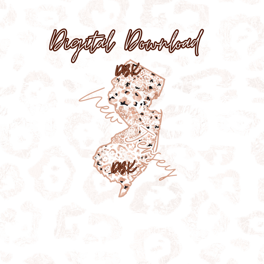 New Jersey Rose Gold Leopard Digital Download