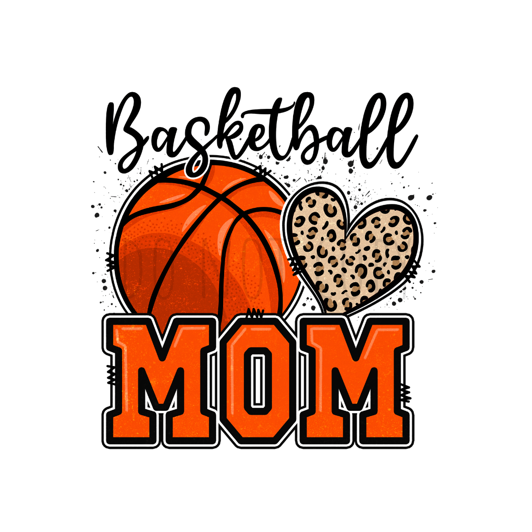 Basketball mom w/heart DTF transfer C39