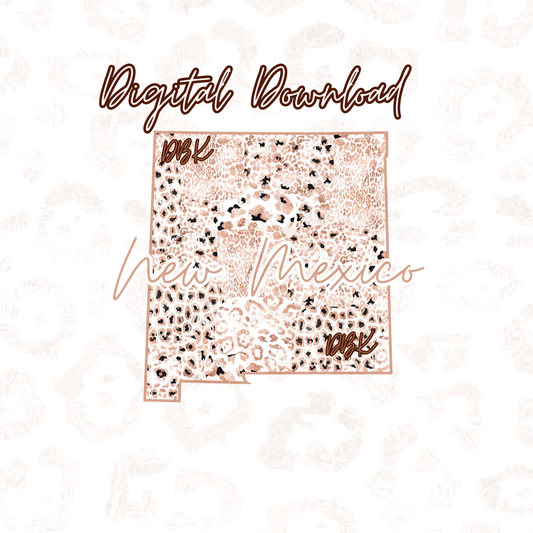 New Mexico Rose Gold Leopard Digital Download