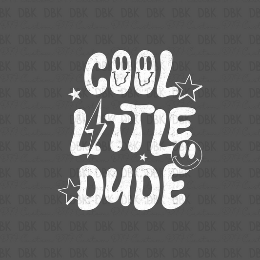Cool little dude DTF Transfer WHITE