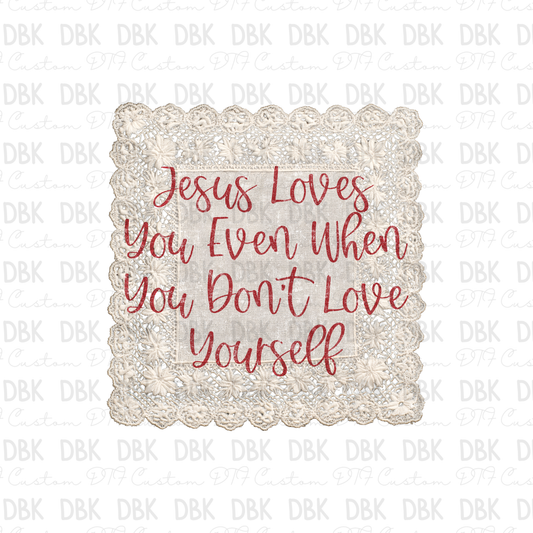 Jesus loves you DTF Transfer