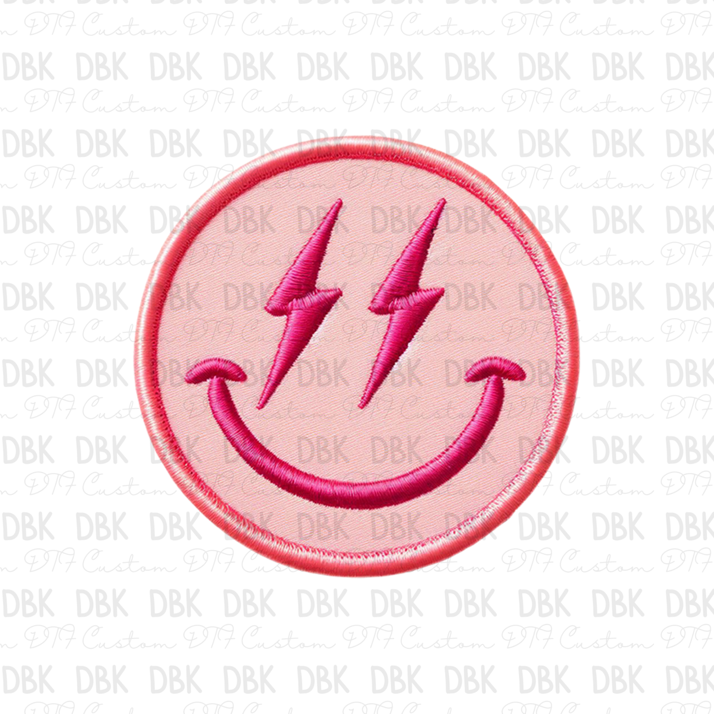 Pink Smiley DTF Transfer B148