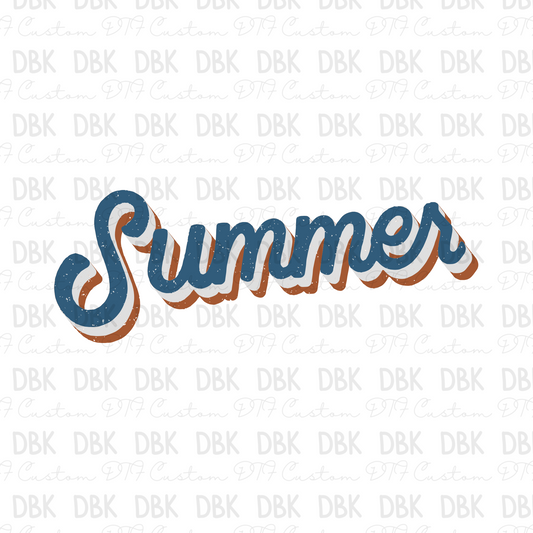 Summer Blue DTF Transfer S78