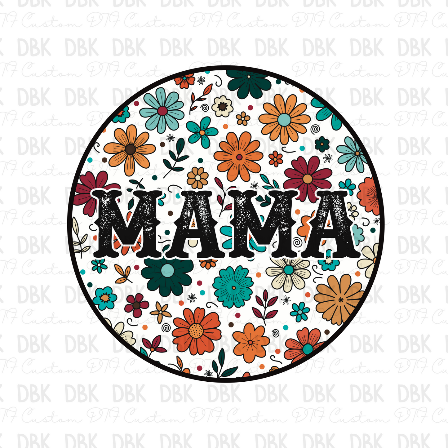 Mama floral DTF transfer N184