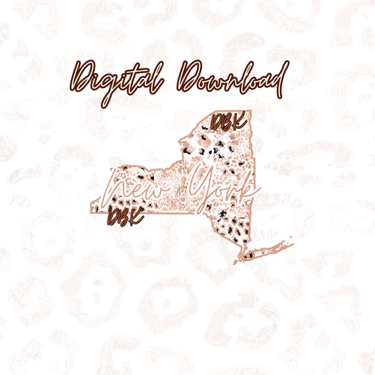 New York Rose Gold Leopard Digital Download