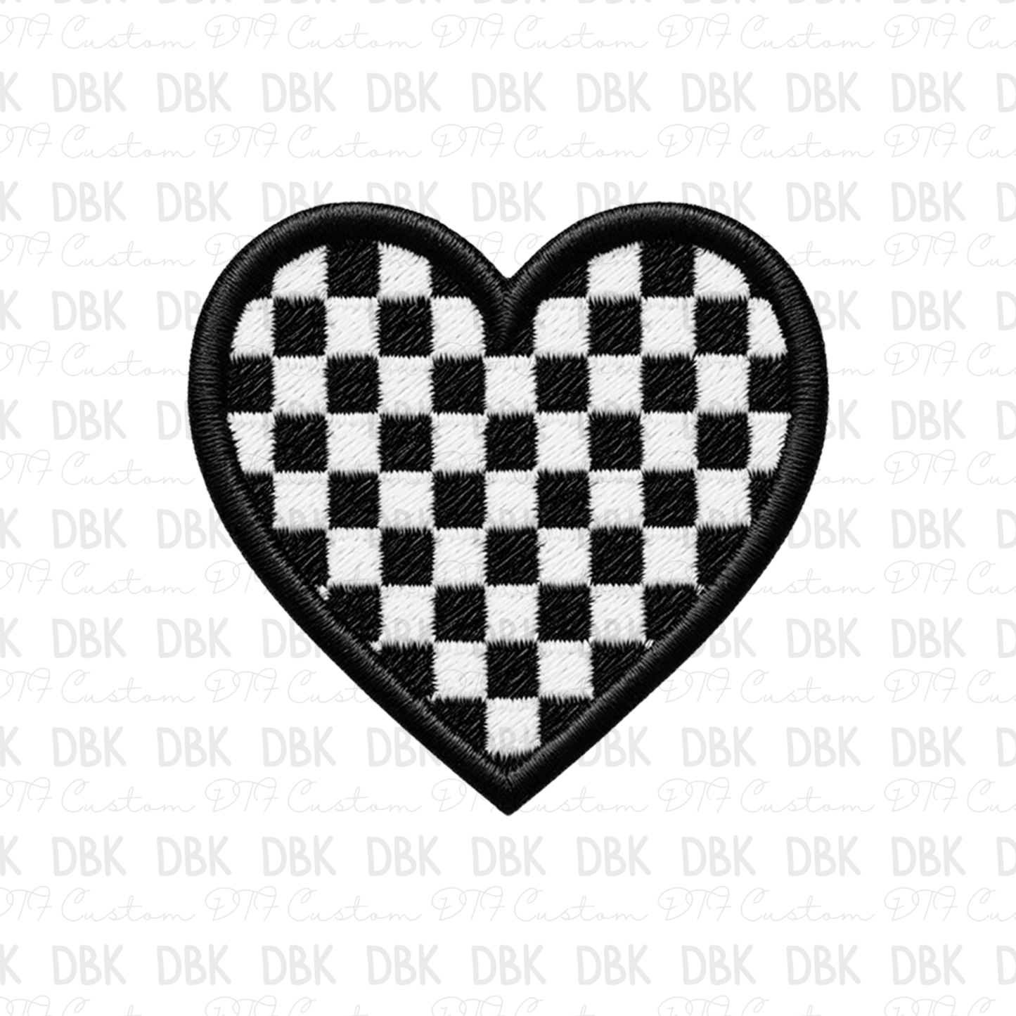 Checkered Heart DTF Transfer B149