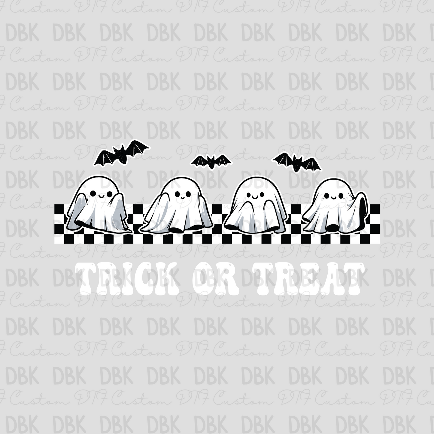 Trick or treat WHITE DTF Transfer H172