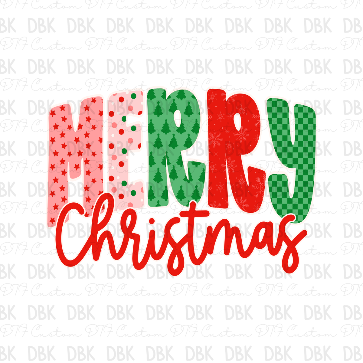 Merry Christmas DTF Transfer