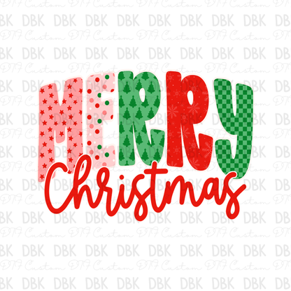 Merry Christmas DTF Transfer