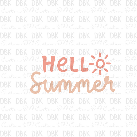 Hello Summer pink DTF Transfer S58